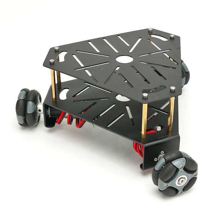 3WD48mmオムニホイールロボットプラットフォーム（エンコーダ付）　黒 (15001B) - ウインドウを閉じる