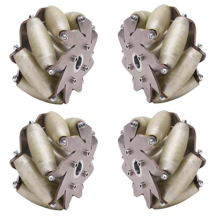 203mm高耐荷重メカナムホイール（ PUローラー）４個セット (14178)