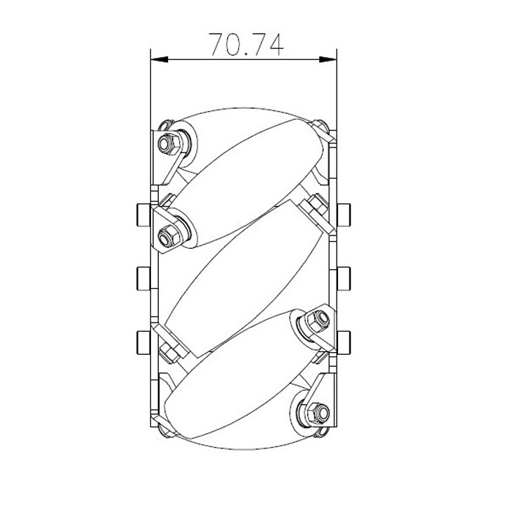 127mmステンレスメカナムホイール(PUローラー) 左 (14190L)