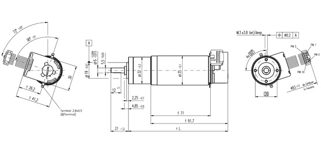 364004 （RE35 90W 15V ＋ GP32A 4.8:1 ＋ HEDL5540） 【maxon